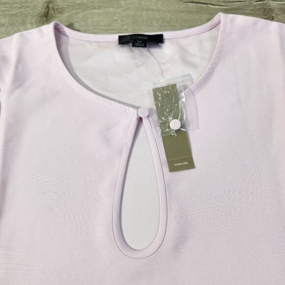 J Crew Pink Puff Sleeve Keyhole Neckline Crepe Top Blouse BL712 Women Size T XL - Picture 6 of 15